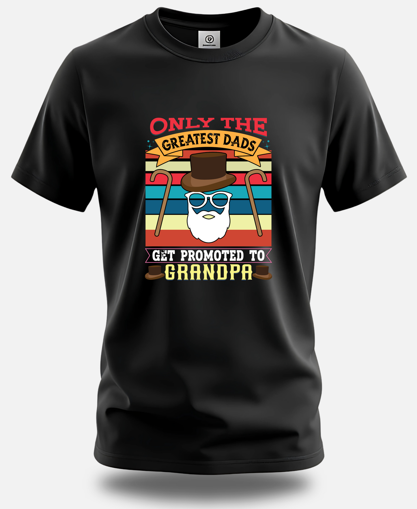 Only the Greatest Dads Get Promoted to Grandpa – Retro Style Tee