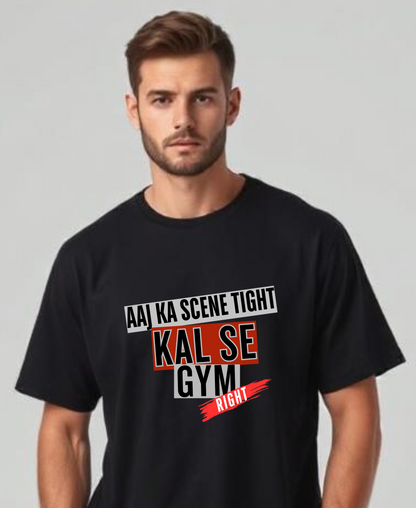 EagleSquat - Aaj Ka Scene Tight, Kal Se Gym Right - Bold & Stylish Tee!